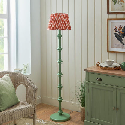 Carnaby And Zigzag 35cm Apricot Orange Shade Floor Lamp Satin Cotswold Green Base