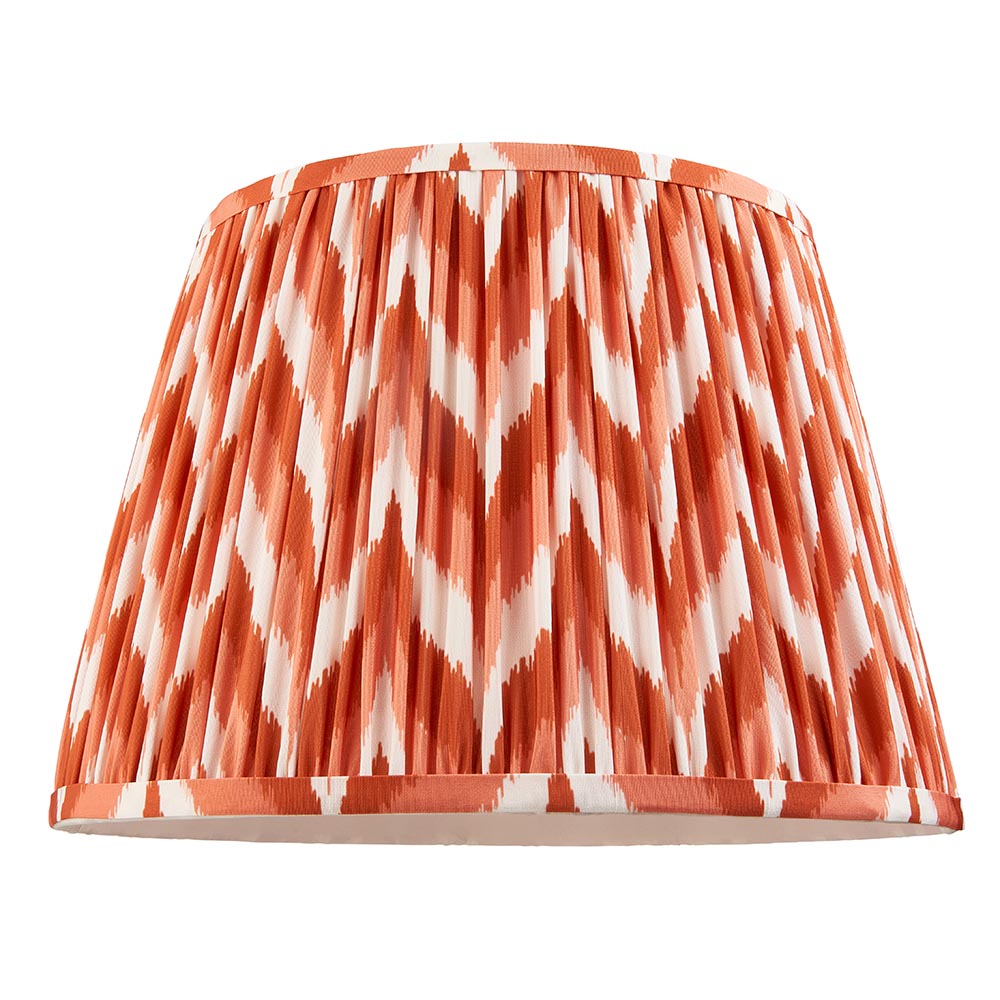 Carnaby And Zigzag 35cm Apricot Orange Shade Floor Lamp Satin Cotswold Green Base