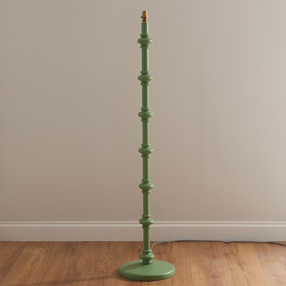 Carnaby And Ikat 35cm Marlin Blue Shade Floor Lamp With Satin Cotswold Green Base