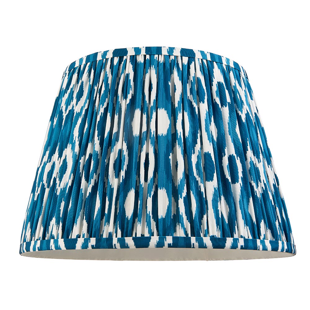 Carnaby And Ikat 35cm Marlin Blue Shade Floor Lamp With Satin Cotswold Green Base