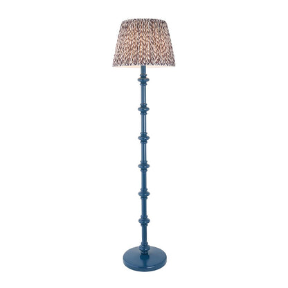 Carnaby And Leaf 35cm Pearl Grey Shade Floor Lamp With Satin Marlin Blue Base