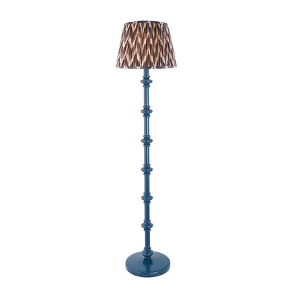 Carnaby And Zigzag 35cm Pearl Grey Shade Floor Lamp Satin Marlin Blue Base