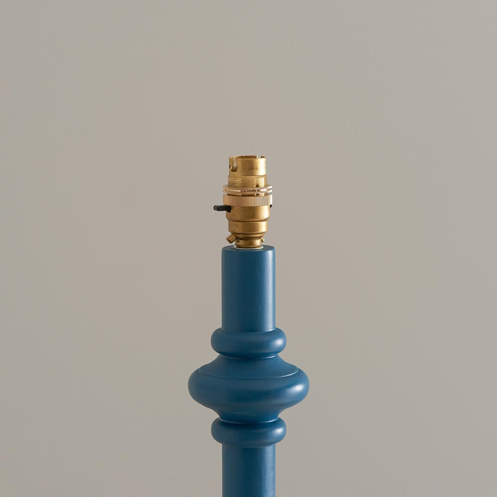 Carnaby And Ikat 35cm Coral Pink Shade Floor Lamp With Satin Marlin Blue Base