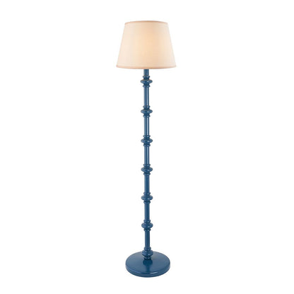 Carnaby And Ivy 35cm Vintage White Shade Floor Lamp With Satin Marlin Blue Base