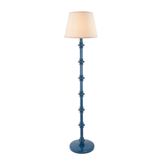 Carnaby And Ivy 35cm Vintage White Shade Floor Lamp With Satin Marlin Blue Base
