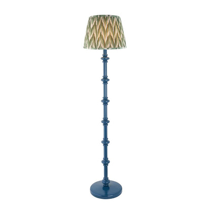 Carnaby And Zigzag 35cm Cotswold Green Shade Floor Lamp Satin Marlin Blue Base