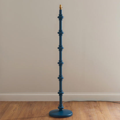 Carnaby And Ikat 35cm Pearl Grey Shade Floor Lamp With Satin Marlin Blue Base