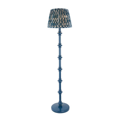 Carnaby And Ikat 35cm Marlin Blue Shade Floor Lamp With Satin Marlin Blue Base