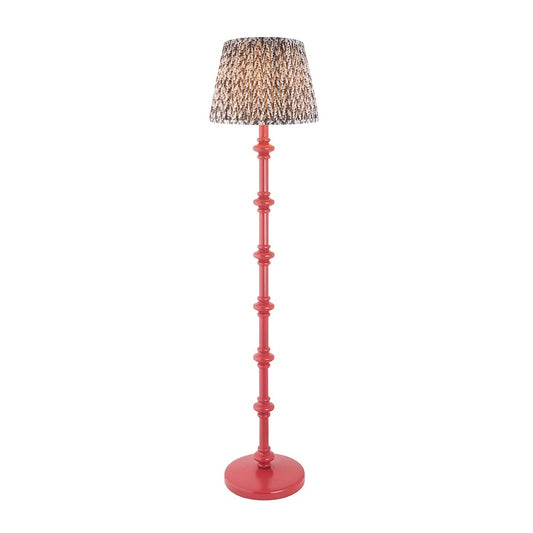 Carnaby And Leaf 35cm Pearl Grey Shade Floor Lamp With Satin Pink Clay Base