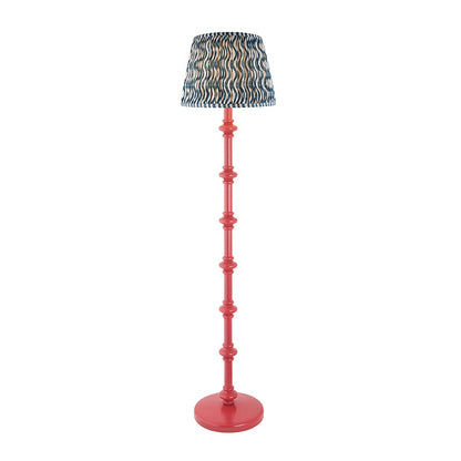 Carnaby And Ripple 35cm Marlin Blue Shade Floor Lamp With Satin Pink Clay Base