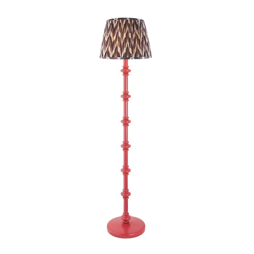 Carnaby And Zigzag 35cm Pearl Grey Shade Floor Lamp Satin Pink Clay Base