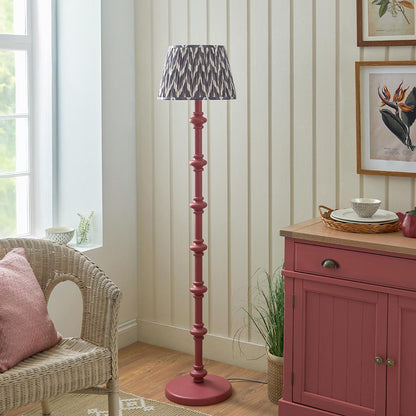 Carnaby And Zigzag 35cm Pearl Grey Shade Floor Lamp Satin Pink Clay Base