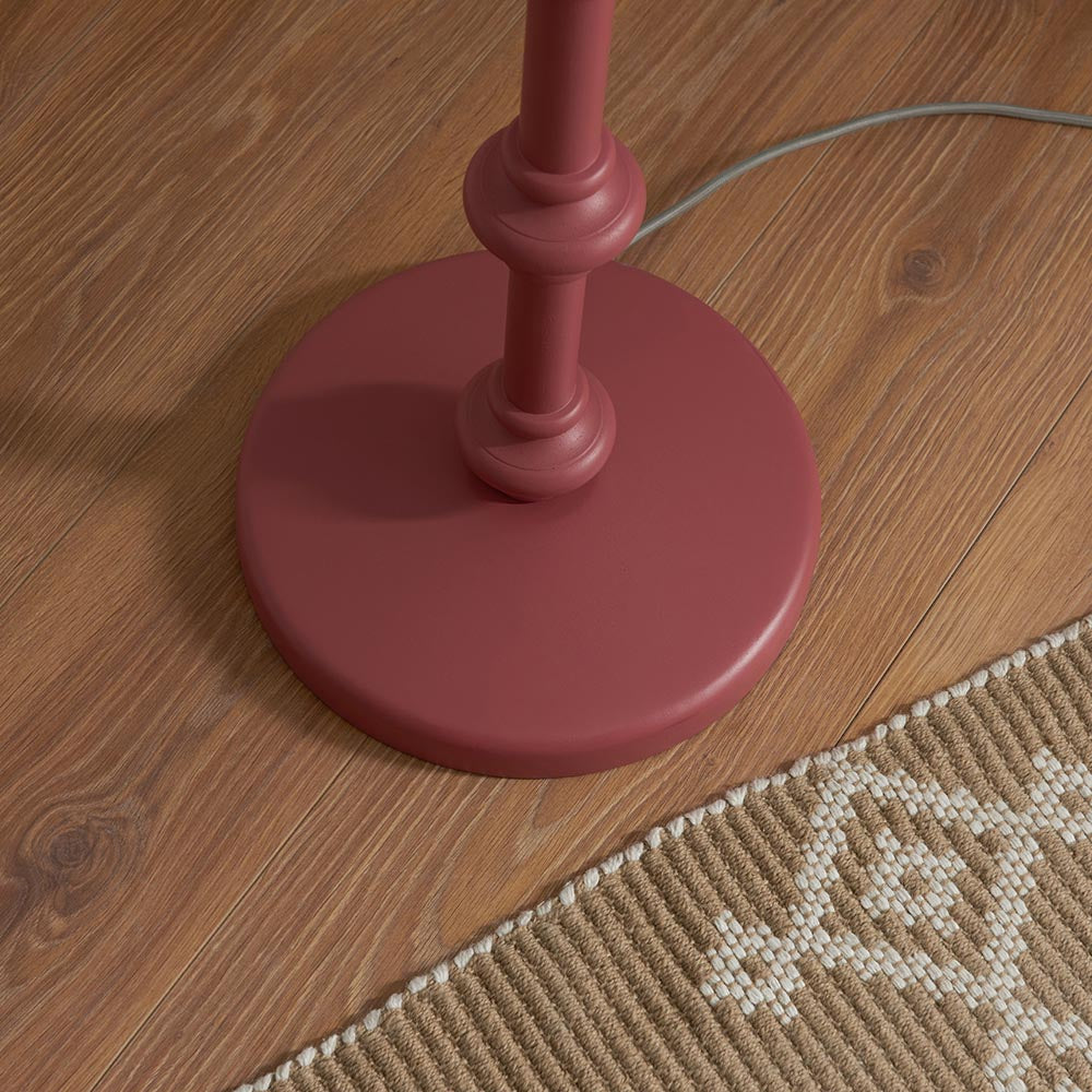 Carnaby And Ikat 35cm Coral Pink Shade Floor Lamp With Satin Pink Clay Base