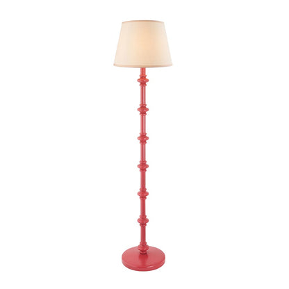 Carnaby And Ivy 35cm Vintage White Shade Floor Lamp With Satin Pink Clay Base