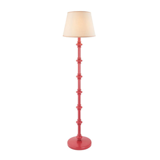 Carnaby And Ivy 35cm Vintage White Shade Floor Lamp With Satin Pink Clay Base