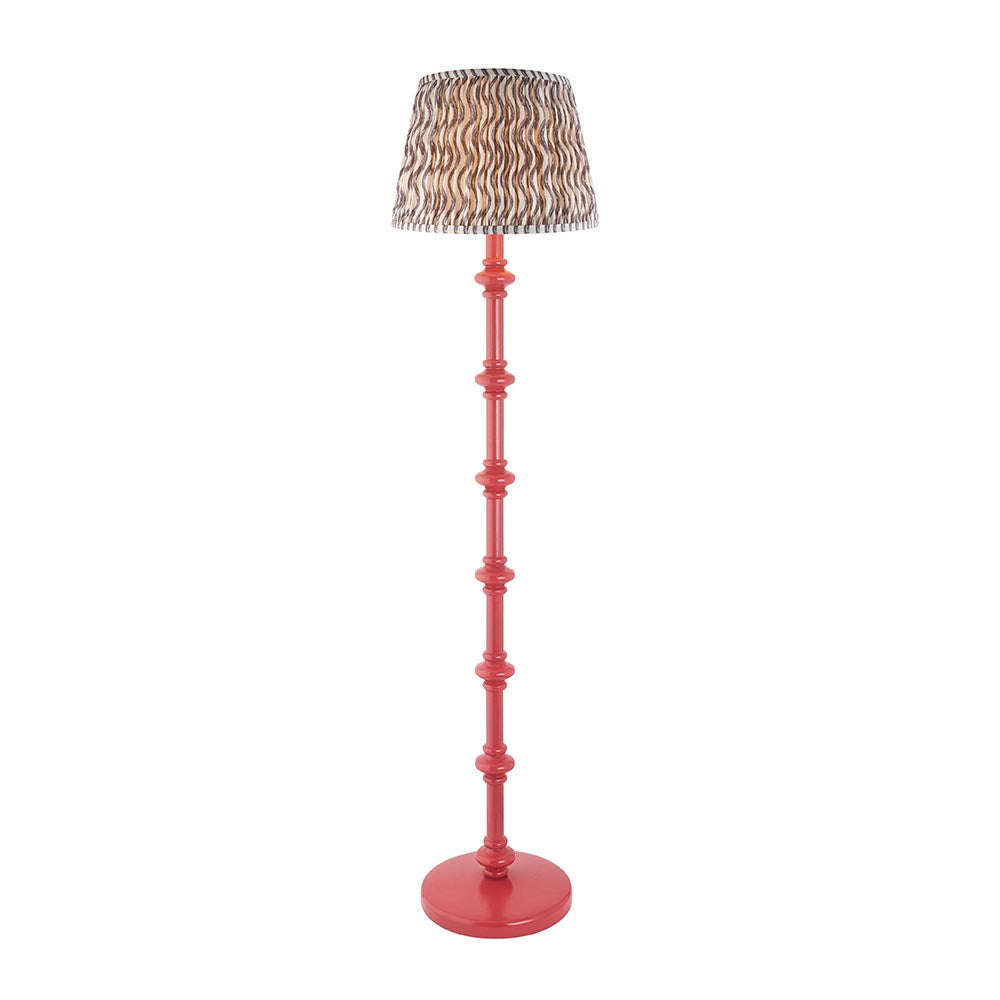 Carnaby And Ripple 35cm Pearl Grey Shade Floor Lamp With Satin Pink Clay Base
