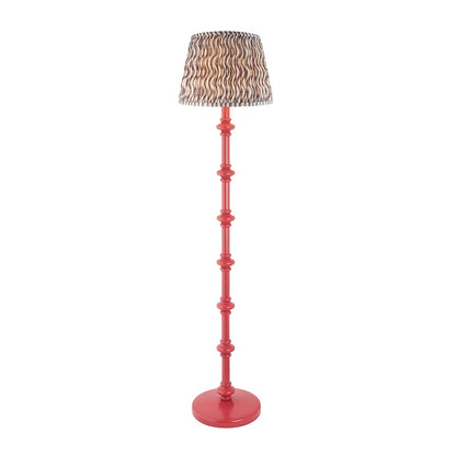 Carnaby And Ripple 35cm Pearl Grey Shade Floor Lamp With Satin Pink Clay Base
