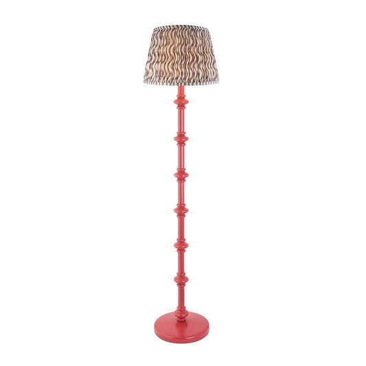 Carnaby And Ripple 35cm Pearl Grey Shade Floor Lamp With Satin Pink Clay Base