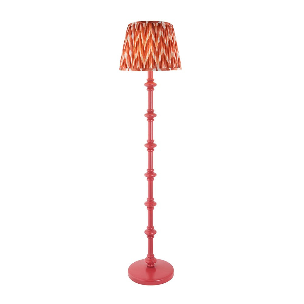 Carnaby And Zigzag 35cm Apricot Orange Shade Floor Lamp Satin Pink Clay Base