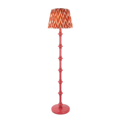 Carnaby And Zigzag 35cm Apricot Orange Shade Floor Lamp Satin Pink Clay Base