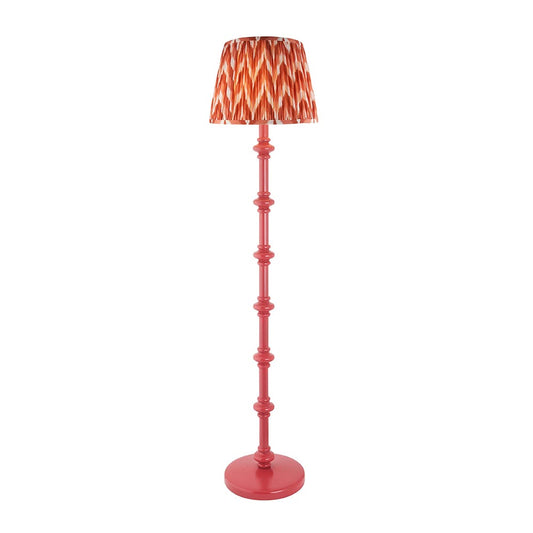 Carnaby And Zigzag 35cm Apricot Orange Shade Floor Lamp Satin Pink Clay Base