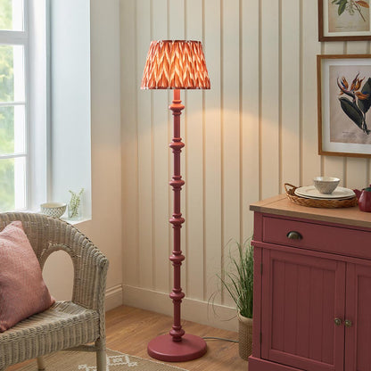Carnaby And Zigzag 35cm Apricot Orange Shade Floor Lamp Satin Pink Clay Base