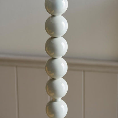 Higgledy And Leaf 35cm Pearl Grey Shade Floor Lamp With High Gloss Almond White Base