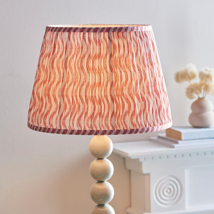 Higgledy And Ripple 35cm Coral Pink Shade Floor Lamp With Gloss Almond White Base