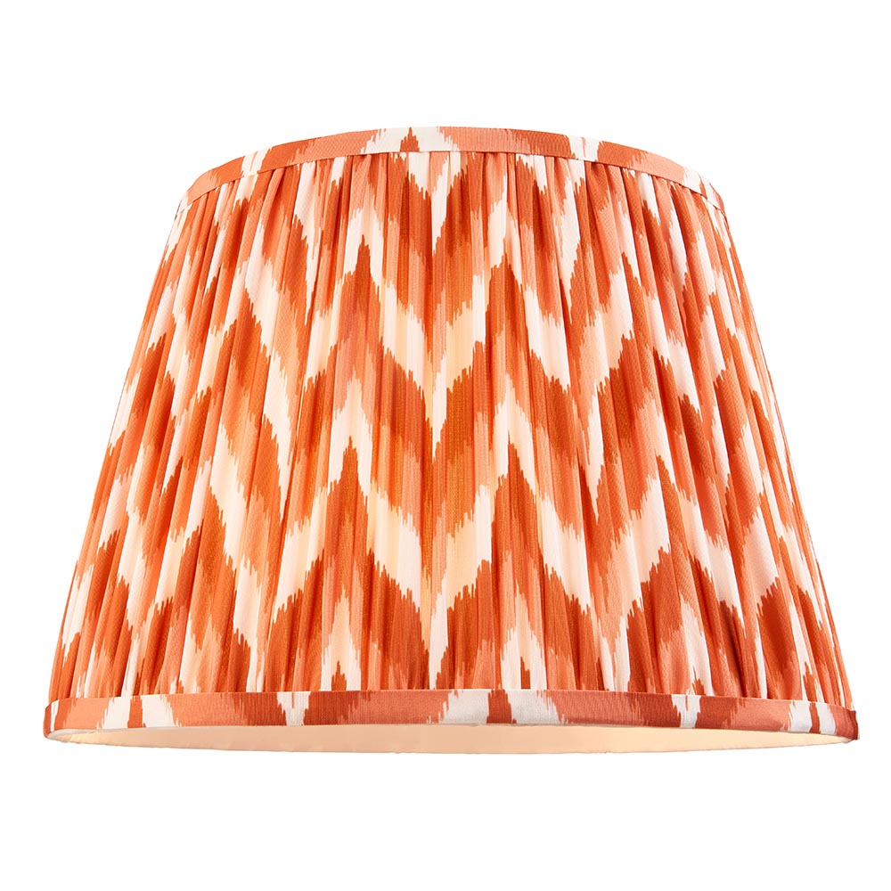 Higgledy And Zigzag 35cm Apricot Orange Shade Floor Lamp With Gloss Almond White Base