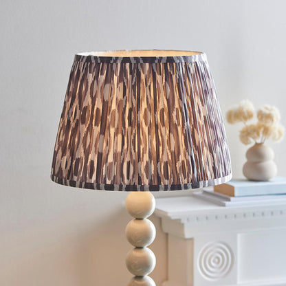 Higgledy And Ikat 35cm Pearl Grey Shade Floor Lamp With High Gloss Almond White Base