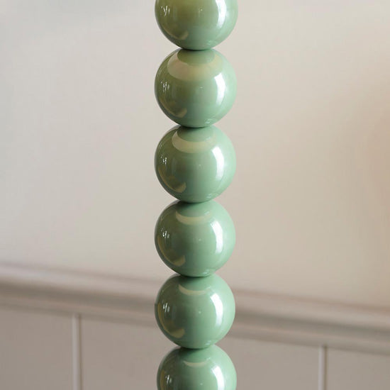 Higgledy And Leaf 35cm Pearl Grey Shade Floor Lamp With High Gloss Cotswold Green Base