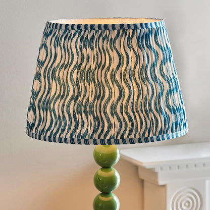 Higgledy And Ripple 35cm Marlin Blue Shade Floor Lamp With Gloss Cotswold Green Base