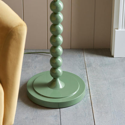 Higgledy And Ripple 35cm Marlin Blue Shade Floor Lamp With Gloss Cotswold Green Base