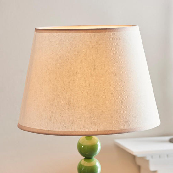 Higgledy And Ivy 35cm Vintage White Shade Floor Lamp With High Gloss Cotswold Green Base
