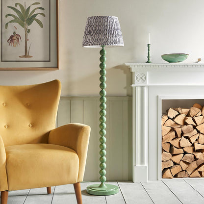 Higgledy And Ripple 35cm Pearl Grey Shade Floor Lamp With Gloss Cotswold Green Base