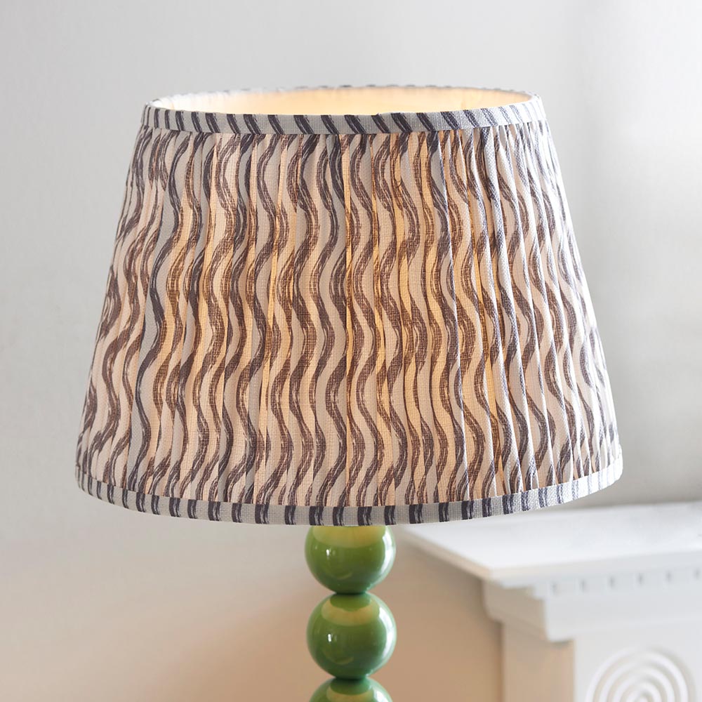 Higgledy And Ripple 35cm Pearl Grey Shade Floor Lamp With Gloss Cotswold Green Base
