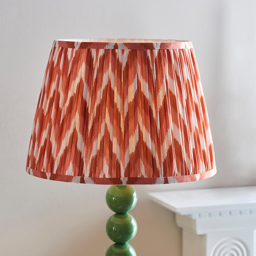 Higgledy And Zigzag 35cm Apricot Orange Shade Floor Lamp With Gloss Cotswold Green Base