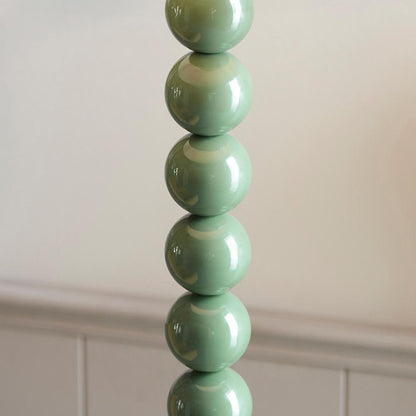 Higgledy And Ikat 35cm Pearl Grey Shade Floor Lamp With High Gloss Cotswold Green Base