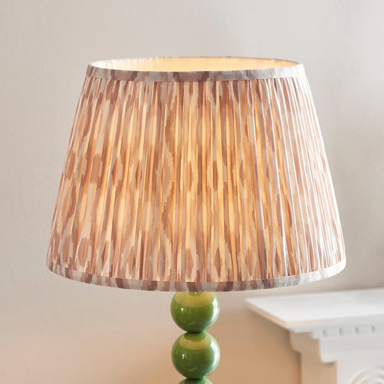 Higgledy And Ikat 35cm Neutral Shade Floor Lamp With High Gloss Cotswold Green Base