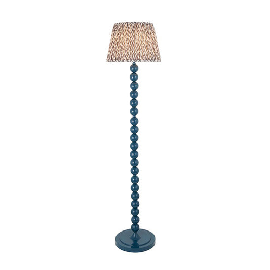 Higgledy And Leaf 35cm Pearl Grey Shade Floor Lamp With High Gloss Marlin Blue Base