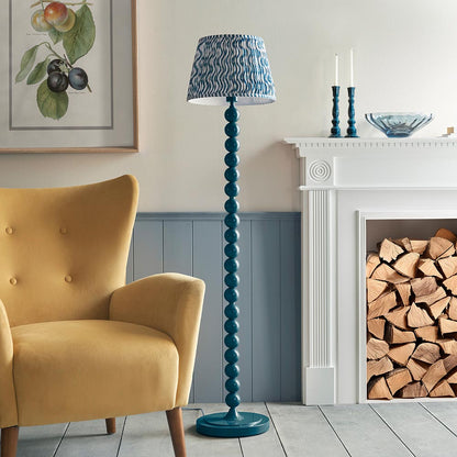 Higgledy And Ripple 35cm Marlin Blue Shade Floor Lamp With Gloss Marlin Blue Base