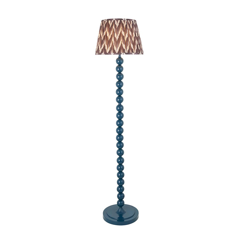 Higgledy And Zigzag 35cm Pearl Grey Shade Floor Lamp With Gloss Marlin Blue Base