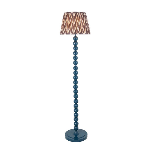 Higgledy And Zigzag 35cm Pearl Grey Shade Floor Lamp With Gloss Marlin Blue Base
