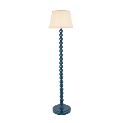 Higgledy And Ivy 35cm Vintage White Shade Floor Lamp With High Gloss Marlin Blue Base