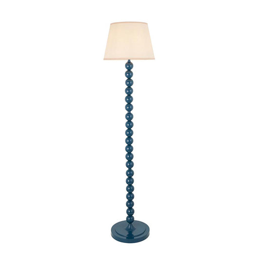 Higgledy And Ivy 35cm Vintage White Shade Floor Lamp With High Gloss Marlin Blue Base