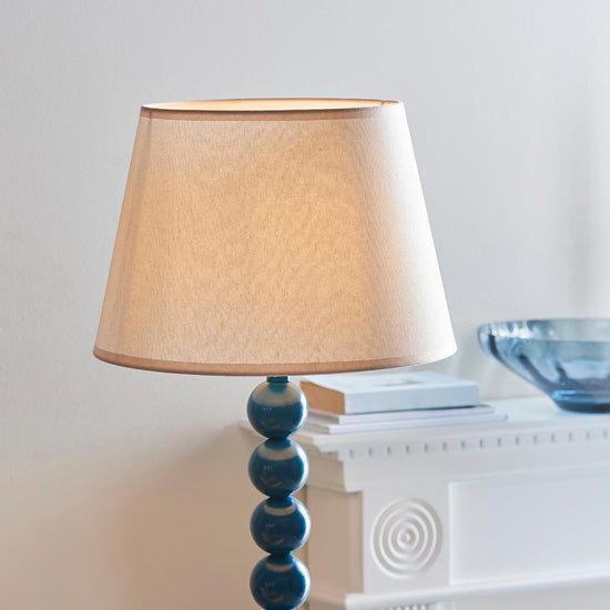 Higgledy And Ivy 35cm Vintage White Shade Floor Lamp With High Gloss Marlin Blue Base