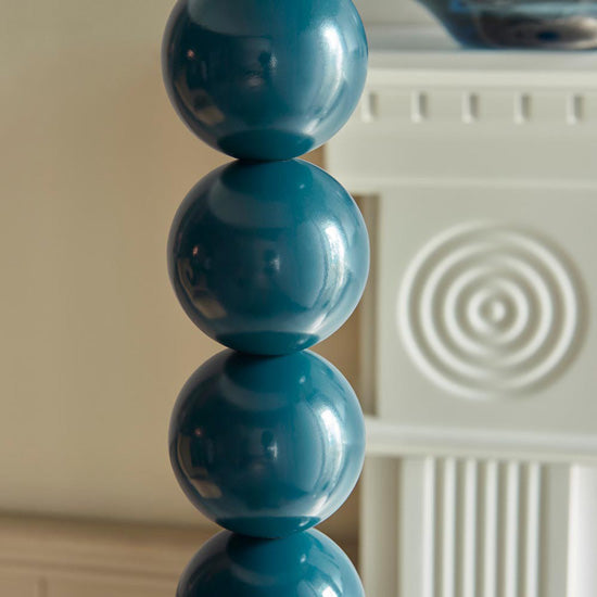 Higgledy And Ivy 35cm Vintage White Shade Floor Lamp With High Gloss Marlin Blue Base