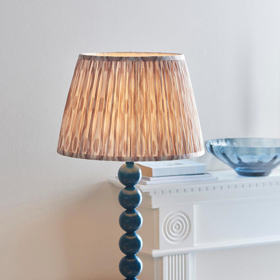 Higgledy And Ikat 35cm Neutral Shade Floor Lamp With High Gloss Marlin Blue Base