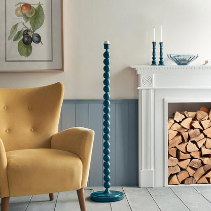 Higgledy And Ikat 35cm Neutral Shade Floor Lamp With High Gloss Marlin Blue Base