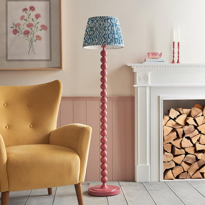 Higgledy And Ripple 35cm Marlin Blue Shade Floor Lamp With Gloss Pink Clay Base